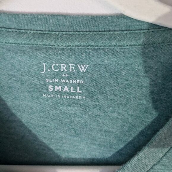 J. Crew Slim Heathered Green Vneck Slim Tshirt Women's Size Small - Picture 3 of 5